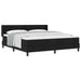 Pat cu arcuri cu headboard Manual Negru 200 x 180 cm țesătură - WALTI WALTI
