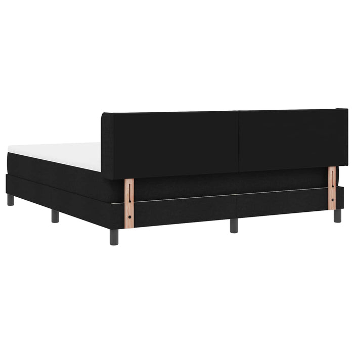 Pat cu arcuri cu headboard Manual Negru 200 x 180 cm țesătură - WALTI WALTI