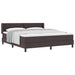 Pat cu arcuri cu headboard Maro închis 200 x 180 cm țesătură - WALTI WALTI