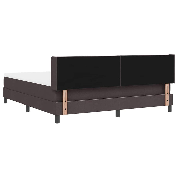 Pat cu arcuri cu headboard Maro închis 200 x 180 cm țesătură - WALTI WALTI