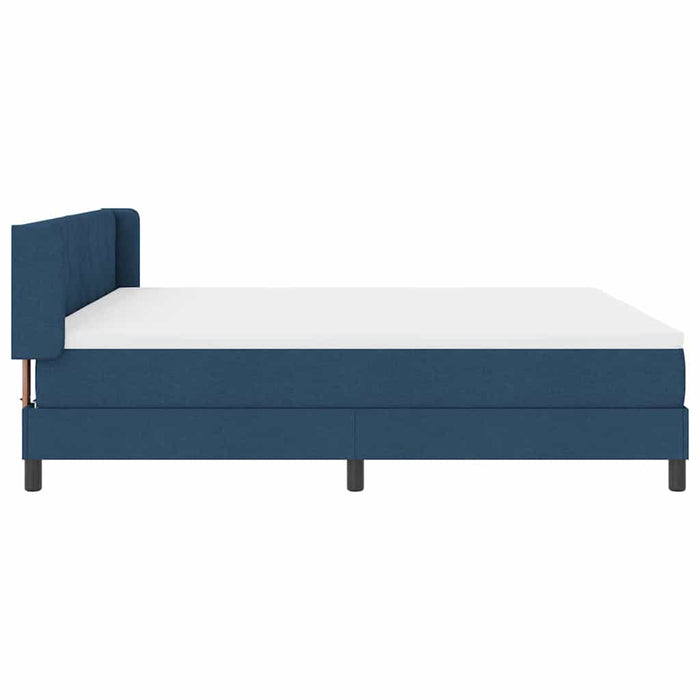Pat cu arcuri cu headboard albastru 200 x 180 cm țesătură - WALTI WALTI