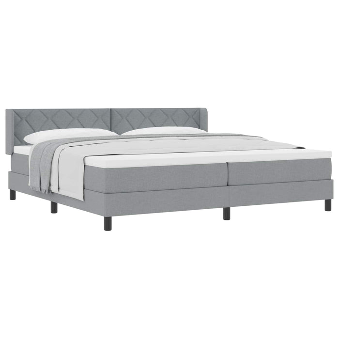Pat cu arcuri cu saltea Gri deschis 200 x 200 cm Poliester - WALTI WALTI