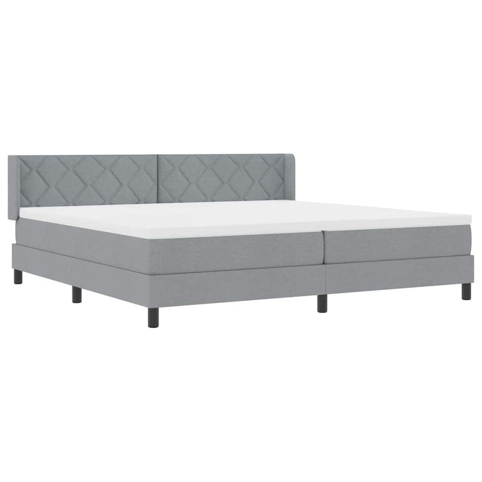 Pat cu arcuri cu saltea Gri deschis 200 x 200 cm Poliester - WALTI WALTI