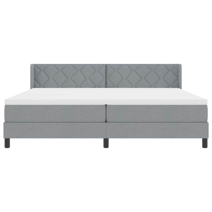 Pat cu arcuri cu saltea Gri deschis 200 x 200 cm Poliester - WALTI WALTI