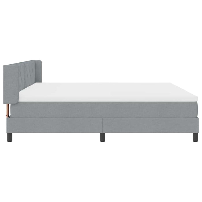 Pat cu arcuri cu saltea Gri deschis 200 x 200 cm Poliester - WALTI WALTI