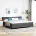 Pat cu arcuri cu headboard Gri închis 200 x 200 cm țesătură - WALTI WALTI