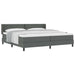 Pat cu arcuri cu headboard Gri închis 200 x 200 cm țesătură - WALTI WALTI