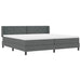 Pat cu arcuri cu headboard Gri închis 200 x 200 cm țesătură - WALTI WALTI