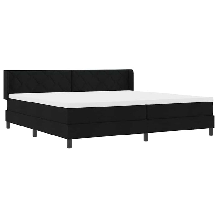 Pat cu arcuri cu saltea Negru 200 x 200 cm Poliester - WALTI WALTI