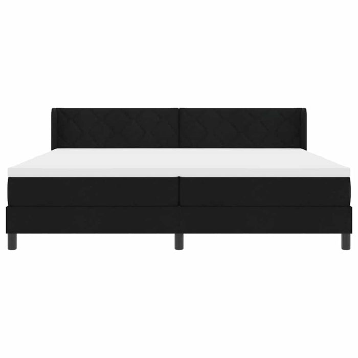 Pat cu arcuri cu saltea Negru 200 x 200 cm Poliester - WALTI WALTI