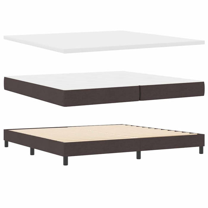 Pat cu arcuri cu saltea Maro închis 200 x 200 cm Poliester - WALTI WALTI