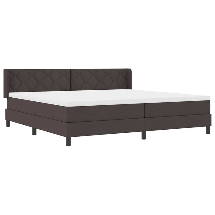Pat cu arcuri cu saltea Maro închis 200 x 200 cm Poliester - WALTI WALTI