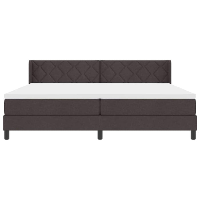 Pat cu arcuri cu saltea Maro închis 200 x 200 cm Poliester - WALTI WALTI