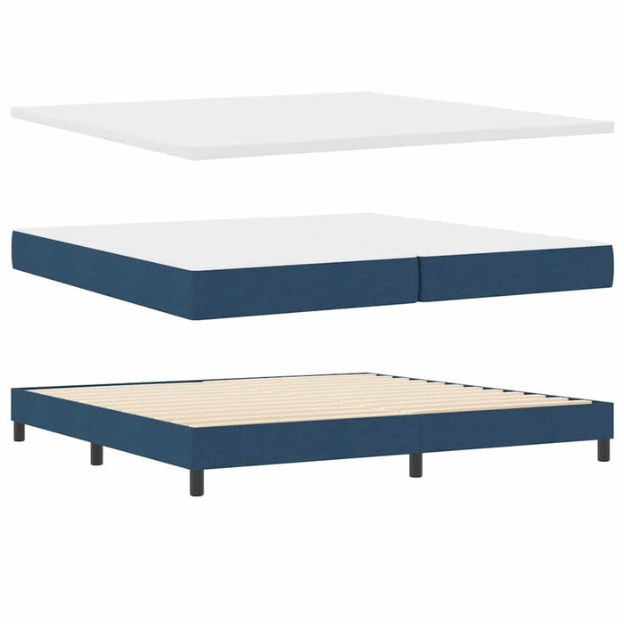 Pat cu arcuri cu saltea albastru 200 x 200 cm Poliester - WALTI WALTI