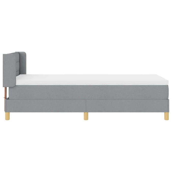 Pat cu Saltea cu Arcuri Gri deschis 80 x 200 cm țesătură - WALTI WALTI
