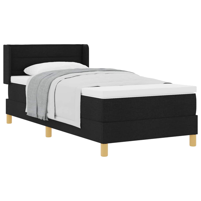 Pat cu arcuri cu saltea Negru 200 x 80 cm Poliester - WALTI WALTI
