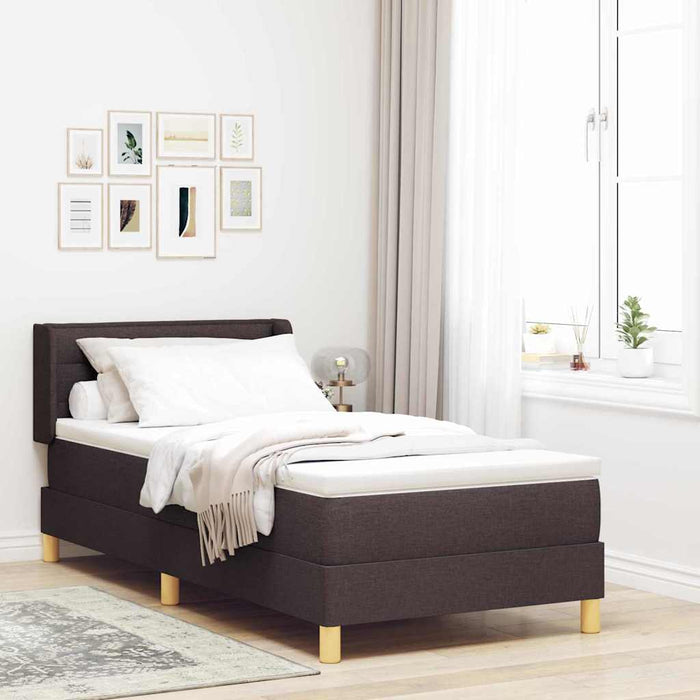 Pat cu arcuri Maro închis 80 x 200 cm Material textil tapițat - WALTI WALTI