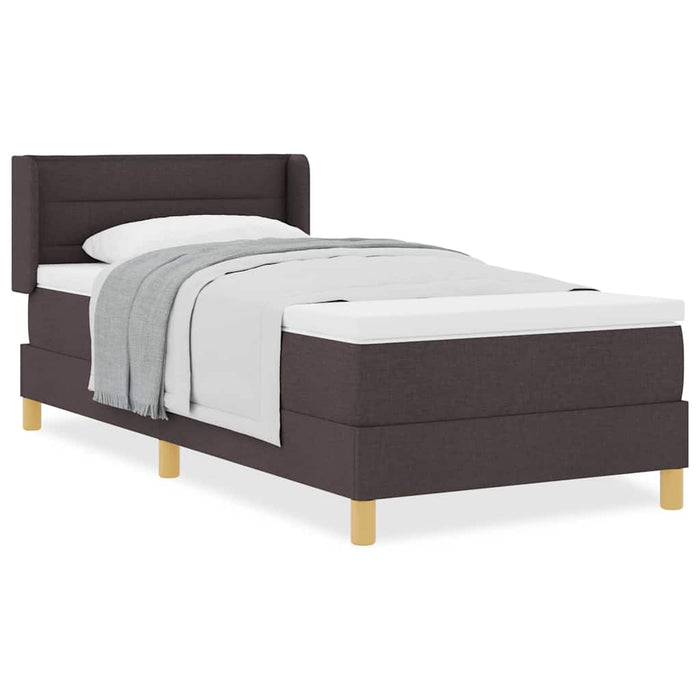 Pat cu arcuri Maro închis 80 x 200 cm Material textil tapițat - WALTI WALTI