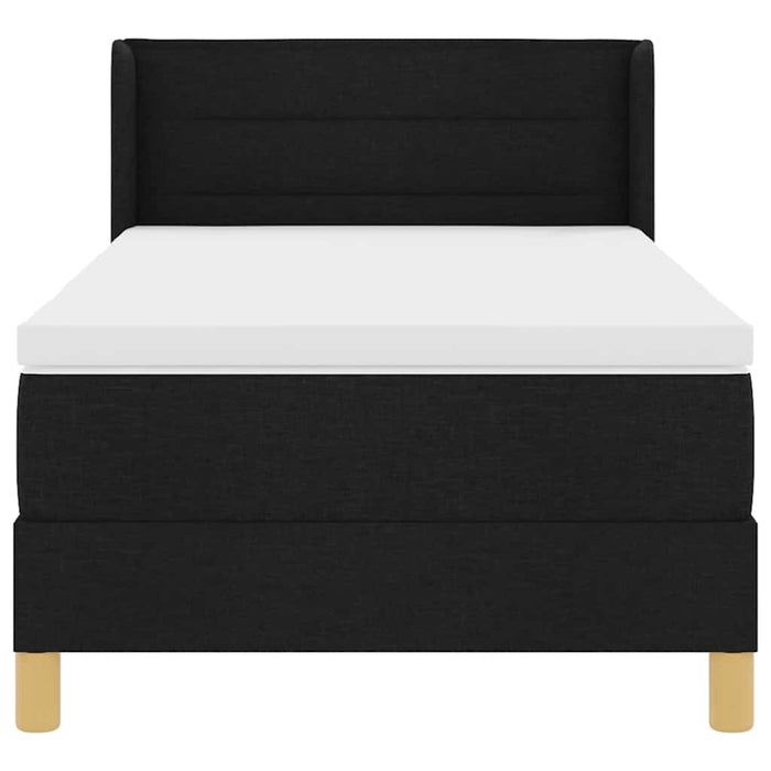 Pat cu arcuri cu saltea Negru și Alb 90 x 190 cm țesătură - WALTI WALTI