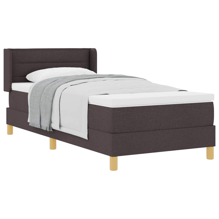 Pat cu arcuri cu saltea Maro închis 200 x 90 cm Poliester - WALTI WALTI