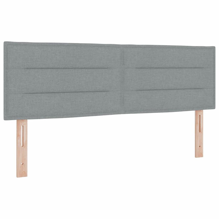 Pat cu Saltea cu Arcuri Gri deschis 140 x 190 cm țesătură - WALTI WALTI