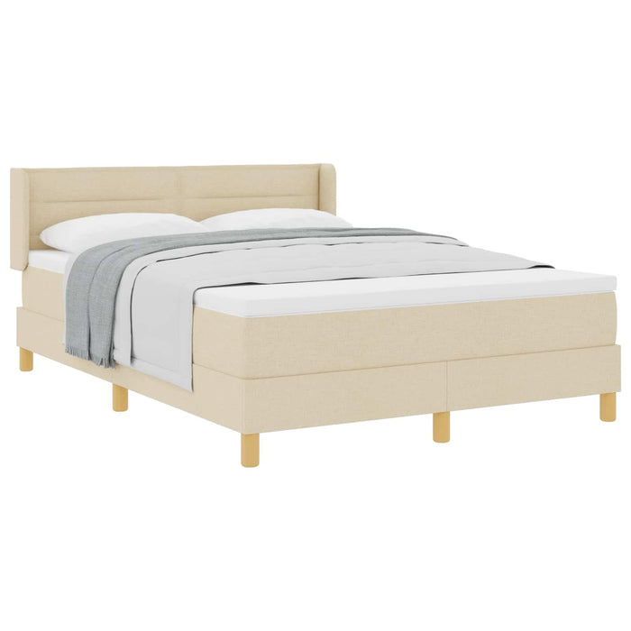 Pat cu Saltea cu Arcuri cu saltea Crem 140 x 190 cm țesătură - WALTI WALTI