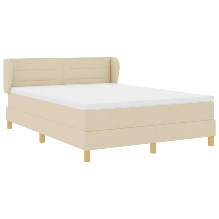 Pat cu Saltea cu Arcuri cu saltea Crem 140 x 190 cm țesătură - WALTI WALTI