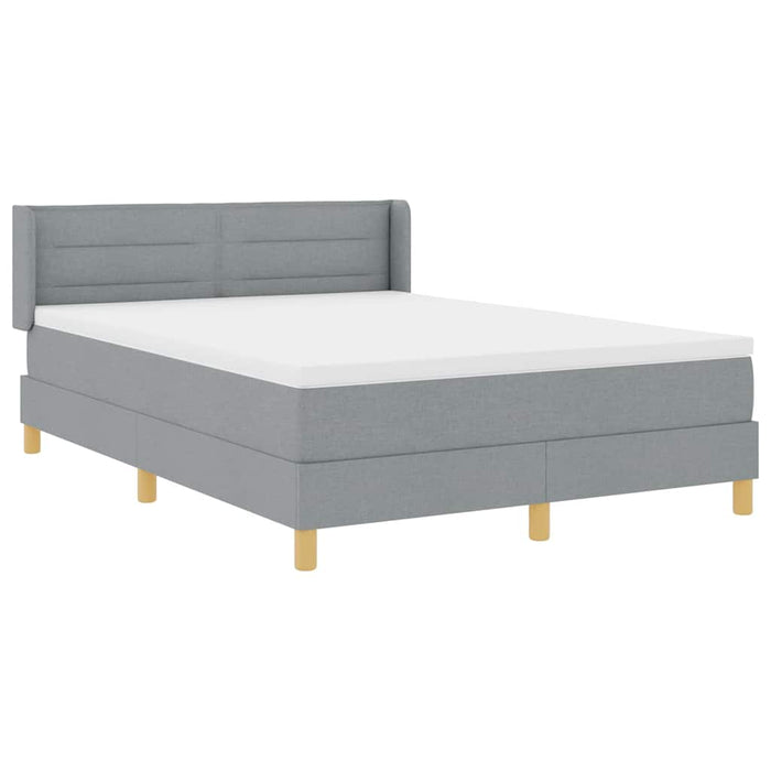 Pat cu arcuri cu saltea Gri deschis 200 x 140 cm Poliester - WALTI WALTI