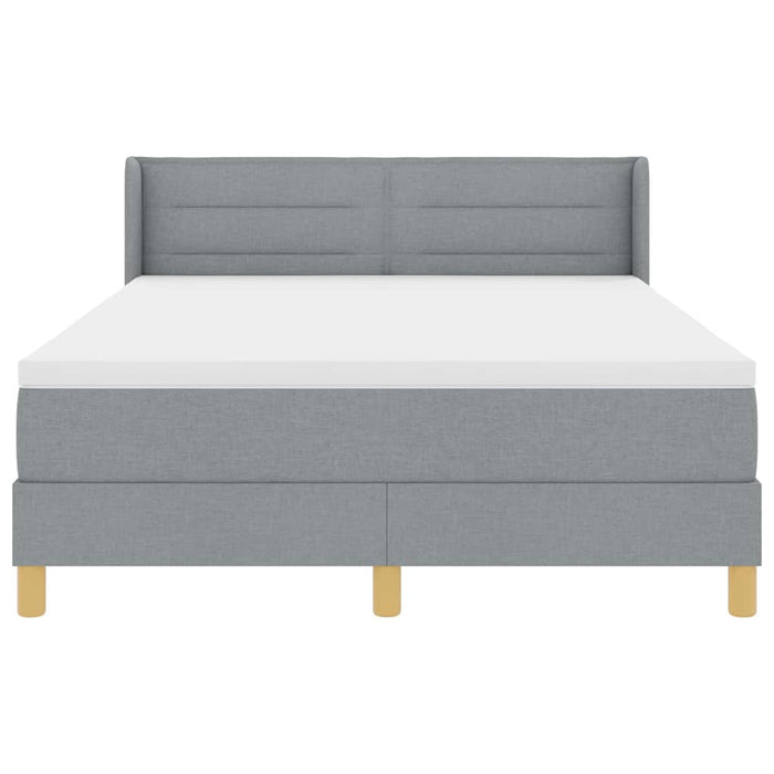 Pat cu arcuri cu saltea Gri deschis 200 x 140 cm Poliester - WALTI WALTI