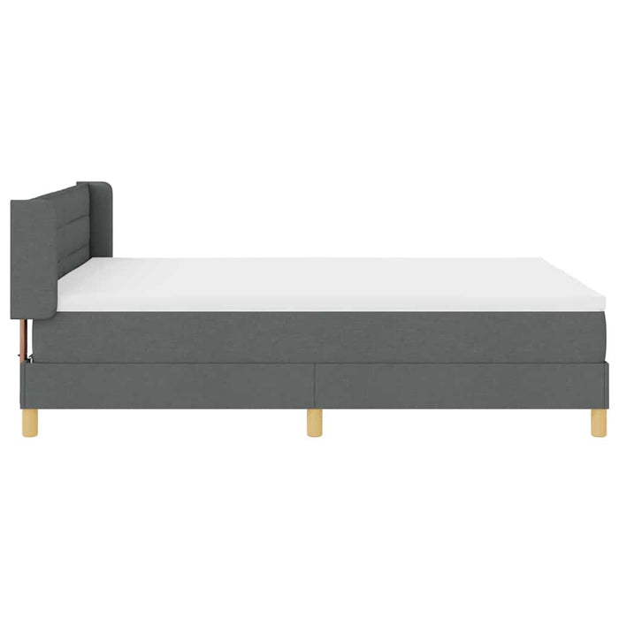 Pat cu arcuri cu saltea Gri închis 200 x 140 cm Poliester - WALTI WALTI