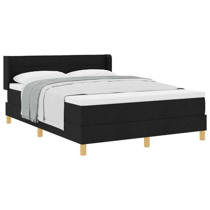 Pat cu arcuri cu saltea Negru 200 x 140 cm Poliester - WALTI WALTI