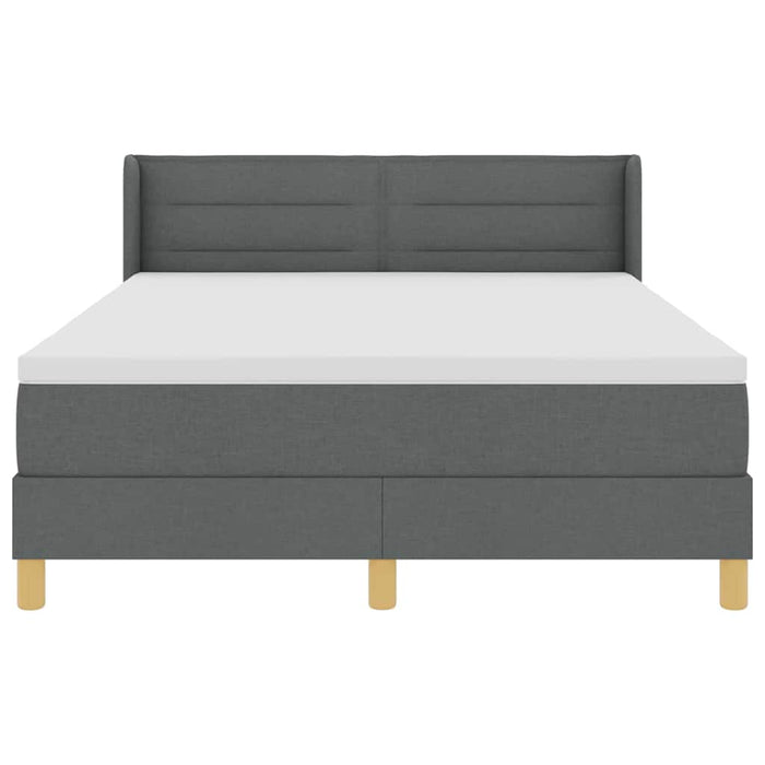 Pat cu arcuri cu saltea Gri închis 200 x 160 cm Poliester - WALTI WALTI