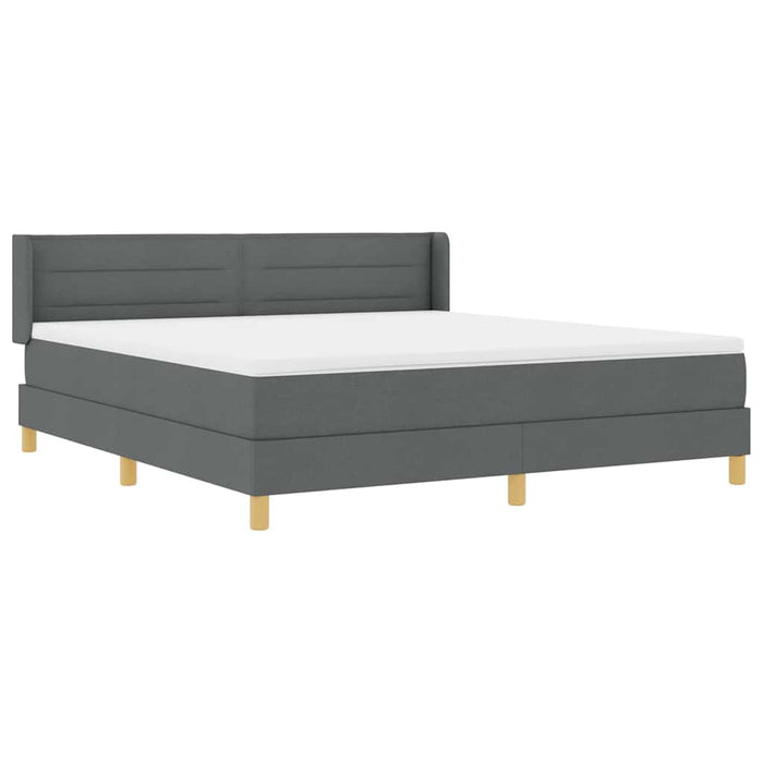 Pat cu arcuri cu saltea Gri închis 200 x 180 cm Poliester - WALTI WALTI