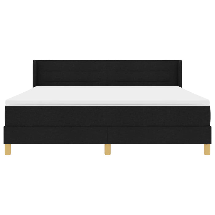 Pat cu arcuri cu saltea Negru 200 x 180 cm Poliester - WALTI WALTI