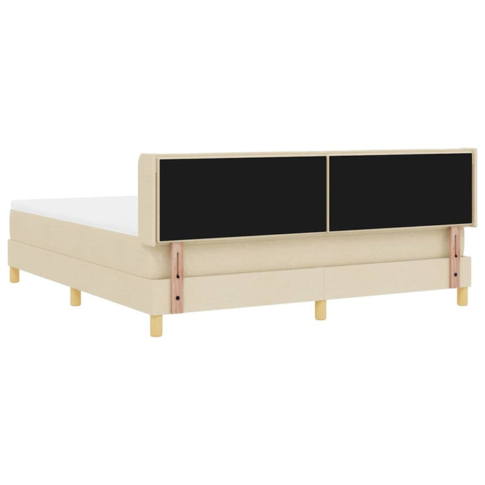 Pat cu arcuri cu saltea Crem 200 x 180 cm Poliester - WALTI WALTI