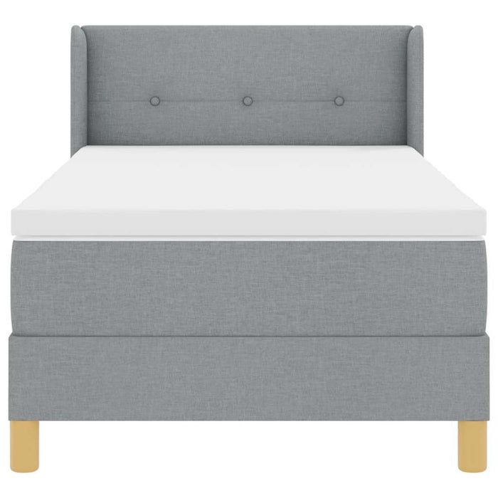 Pat cu arcuri cu headboard Gri deschis 200 x 80 cm țesătură - WALTI WALTI