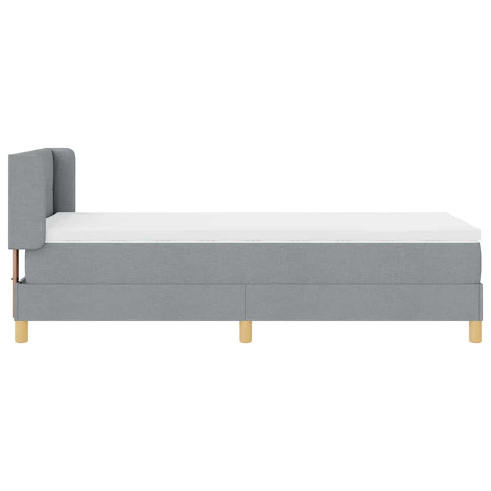 Pat cu arcuri cu headboard Gri deschis 200 x 80 cm țesătură - WALTI WALTI