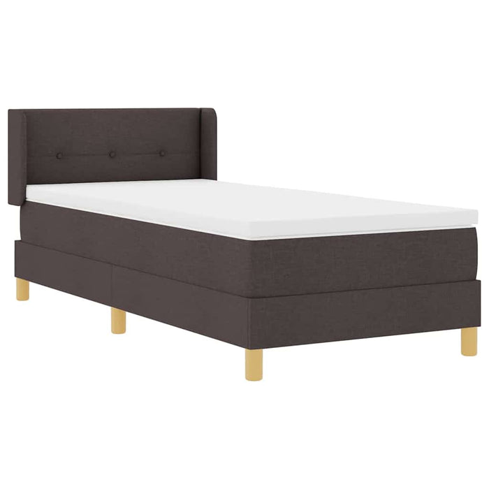 Pat cu arcuri cu saltea Maro închis și Alb 80 x 200 cm țesătură - WALTI WALTI