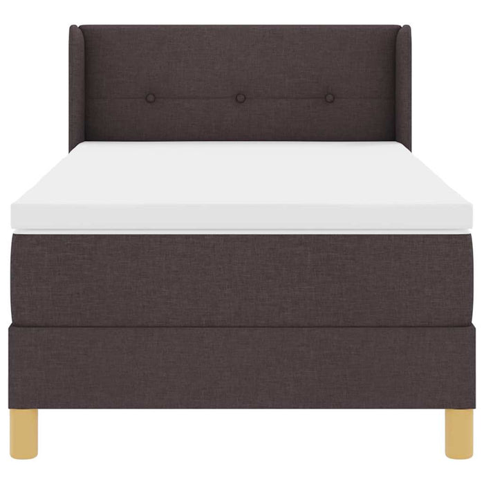 Pat cu arcuri cu saltea Maro închis și Alb 80 x 200 cm țesătură - WALTI WALTI