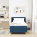Pat cu arcuri cu headboard Manual albastru 200 x 80 cm țesătură - WALTI WALTI