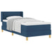 Pat cu arcuri cu headboard Manual albastru 200 x 80 cm țesătură - WALTI WALTI