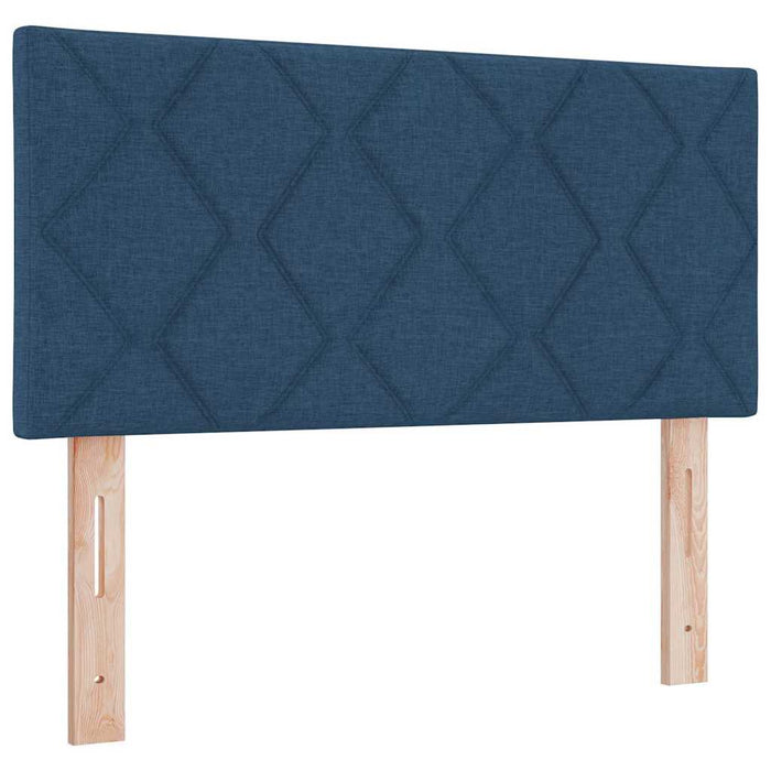 Pat cu arcuri cu headboard Manual albastru 200 x 80 cm țesătură - WALTI WALTI