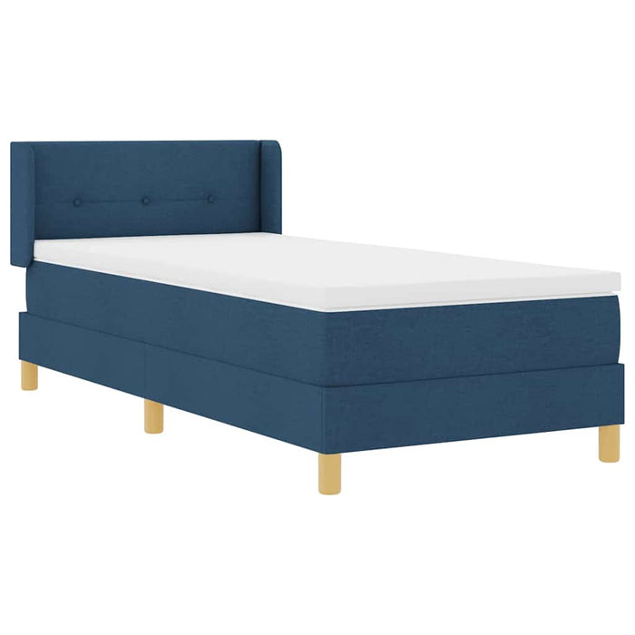 Pat cu arcuri cu headboard Manual albastru 200 x 80 cm țesătură - WALTI WALTI