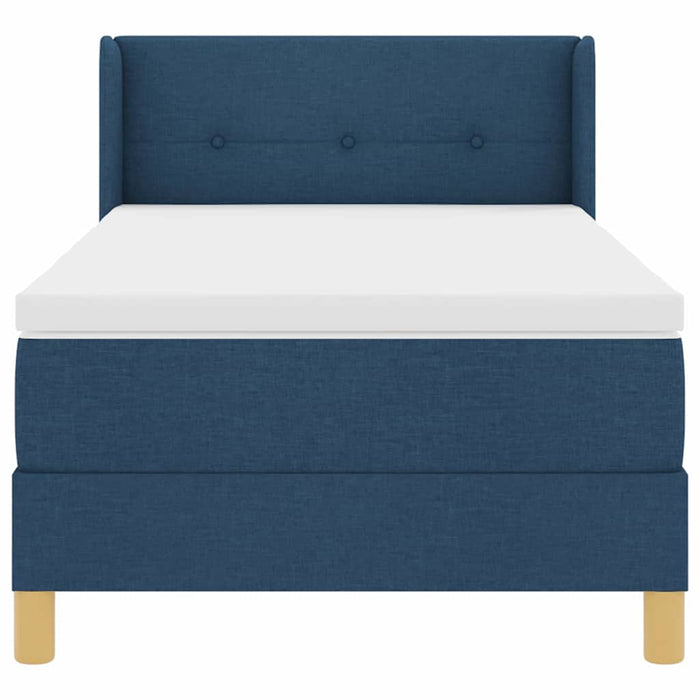 Pat cu arcuri cu headboard Manual albastru 200 x 80 cm țesătură - WALTI WALTI