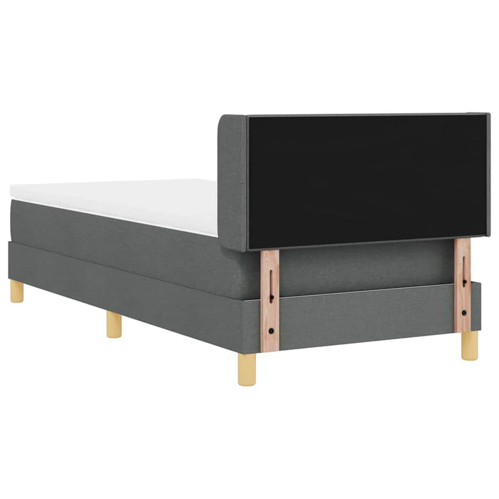 Pat cu arcuri cu headboard Gri închis 200 x 100 cm țesătură WALTI