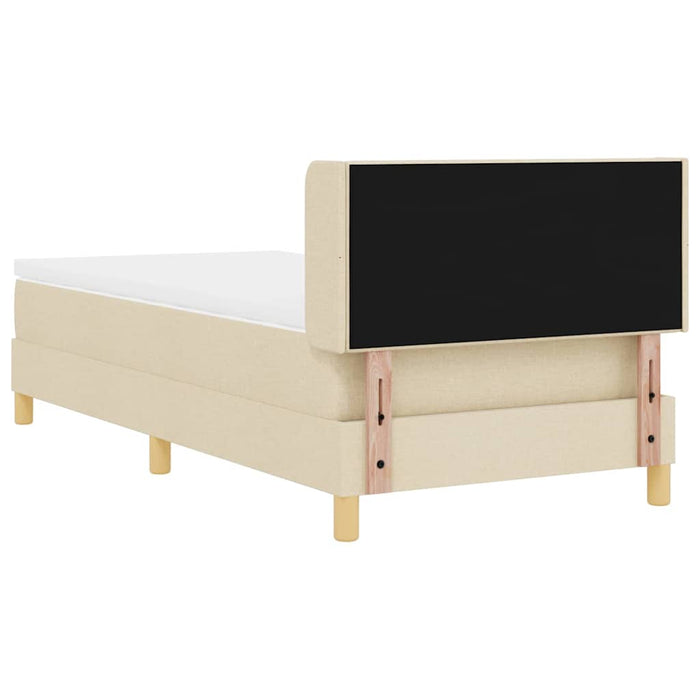 Pat cu arcuri cu headboard Manual Crem 200 x 100 cm țesătură WALTI