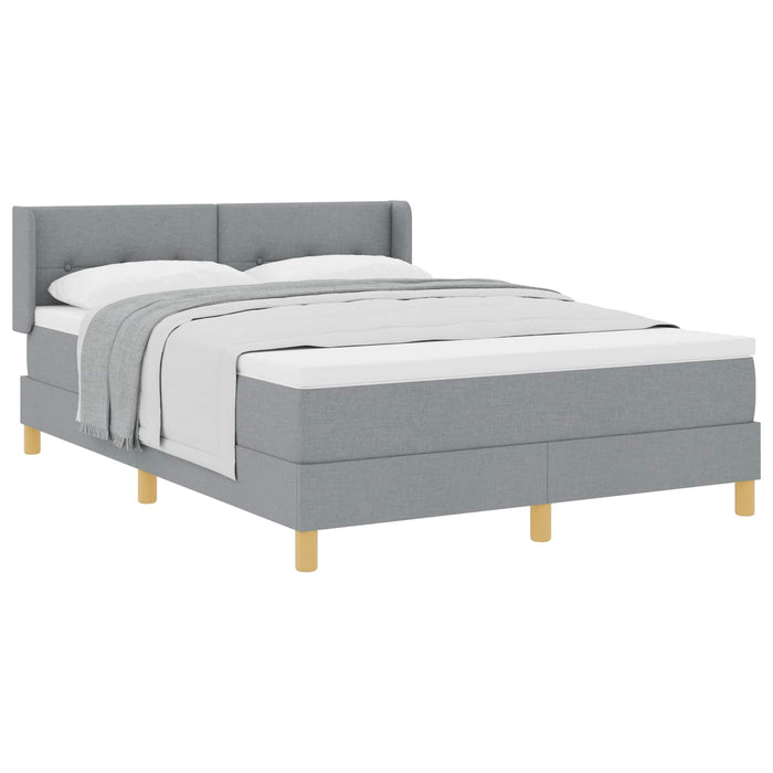 Pat cu arcuri cu saltea Gri deschis 190 x 140 cm Poliester - WALTI WALTI