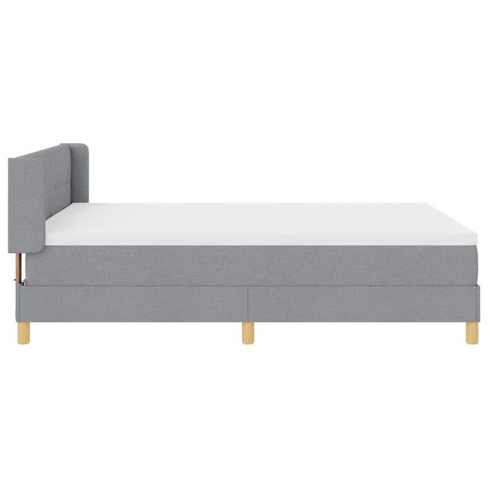 Pat cu arcuri cu saltea Gri deschis 190 x 140 cm Poliester - WALTI WALTI