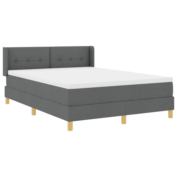 Pat cu Saltea cu Arcuri Gri închis 140 x 200 cm țesătură - WALTI WALTI