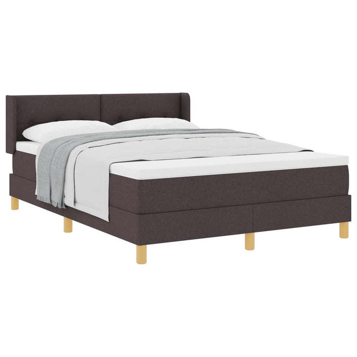 Pat cu arcuri cu saltea Maro închis 200 x 140 cm Poliester - WALTI WALTI
